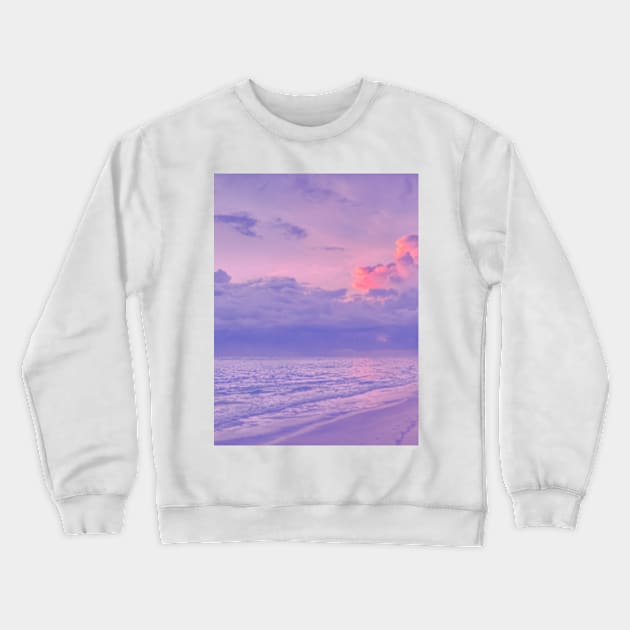 Purple Beach And Ocean Crewneck Sweatshirt by deadright